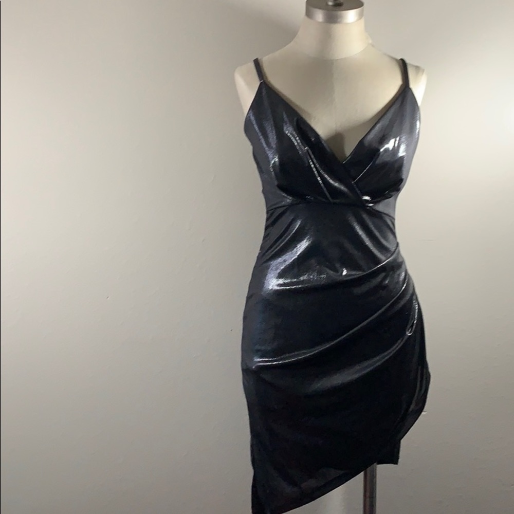 Dark pewter silver body on dress stretchy size med